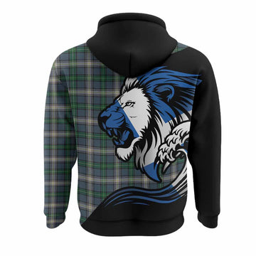 MacDowall (McDowall) Tartan Crest Hoodie Scottish Golden Lions Wave Flow