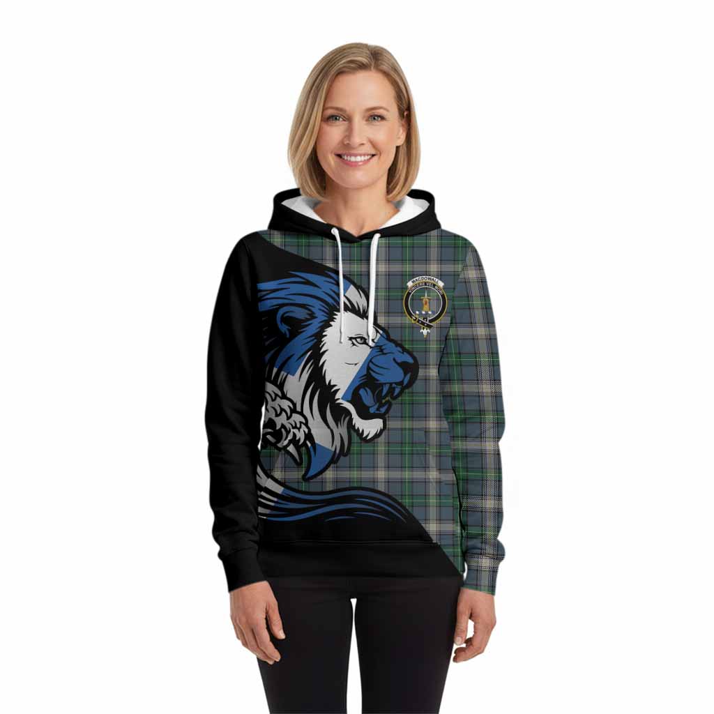 MacDowall (McDowall) Tartan Crest Hoodie Scottish Golden Lions Wave Flow