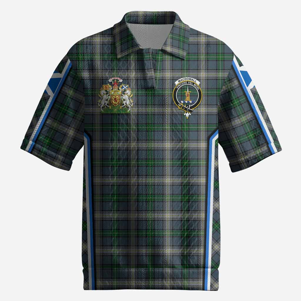 MacDowall (McDowall) Tartan Crest Men’s Polo Sweater Top Scotland Coat of Arm Flag Style