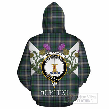 MacDowall (McDowall) Tartan Family Crest Cotton Hoodie Scottish Burns Night Thistle Floral