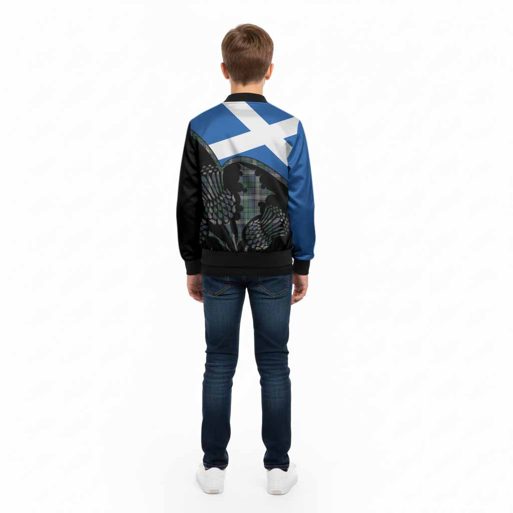 MacDowall (McDowall) Tartan Family Crest Kid Bomber Jacket Scotland Thistle Floral Flag Style
