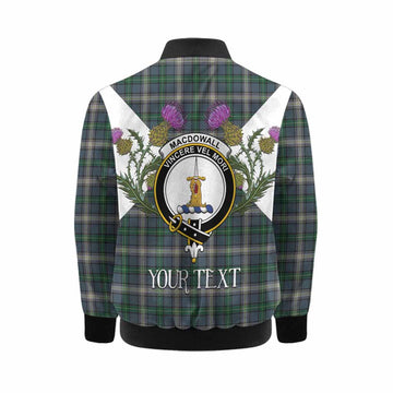 MacDowall (McDowall) Tartan Family Crest Kid Bomber Jacket Scottish Burns Night Thistle Floral