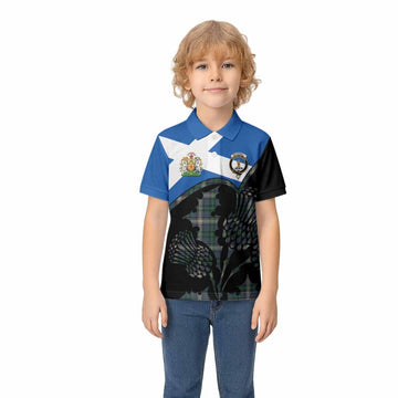 MacDowall (McDowall) Tartan Family Crest Kid Polo Shirt Scotland Thistle Floral Flag Style