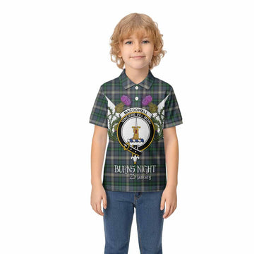 MacDowall (McDowall) Tartan Family Crest Kid Polo Shirt Scottish Burns Night Thistle Floral
