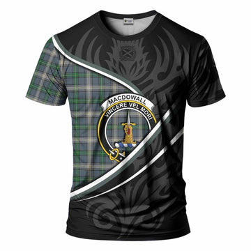 MacDowall (McDowall) Tartan Family Crest T-shirt Celtic Scottish Thistle Floral