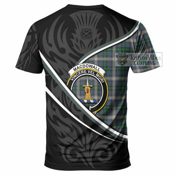 MacDowall (McDowall) Tartan Family Crest T-shirt Celtic Scottish Thistle Floral