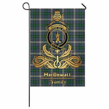 MacDowall (McDowall) Tartan Garden Flag with Highland Thistle Cherish Family Crest Style