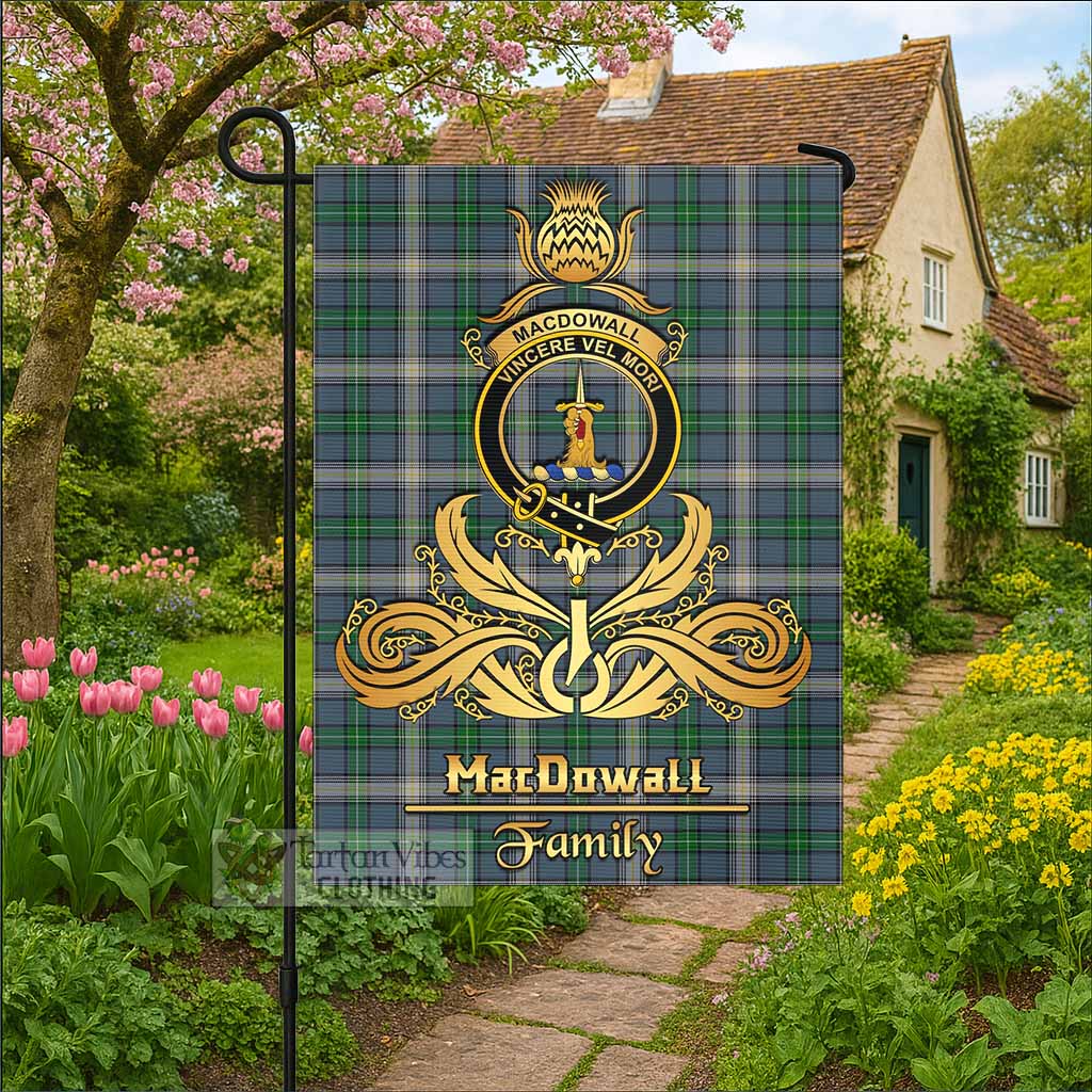 MacDowall (McDowall) Tartan Garden Flag with Highland Thistle Cherish Family Crest Style - Tartan Vibes Clothing