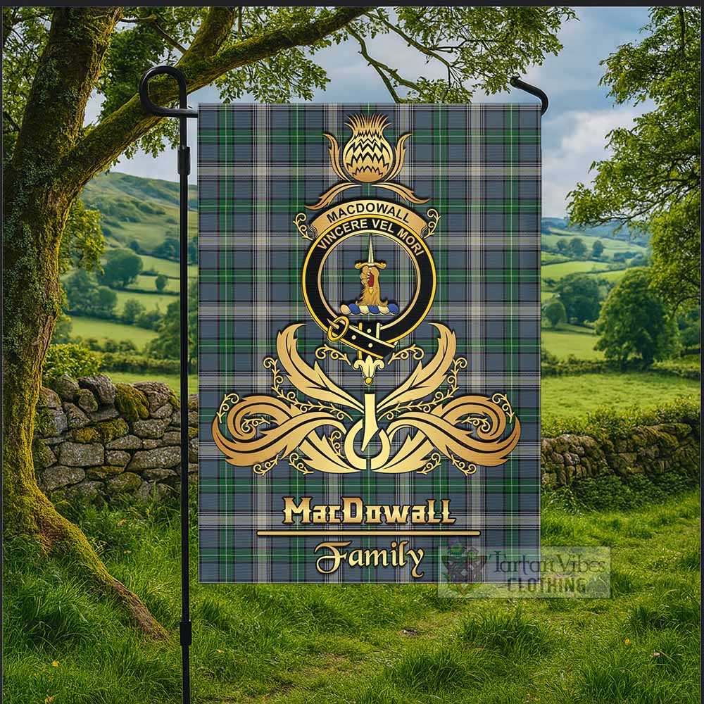 MacDowall (McDowall) Tartan Garden Flag with Highland Thistle Cherish Family Crest Style - Tartan Vibes Clothing
