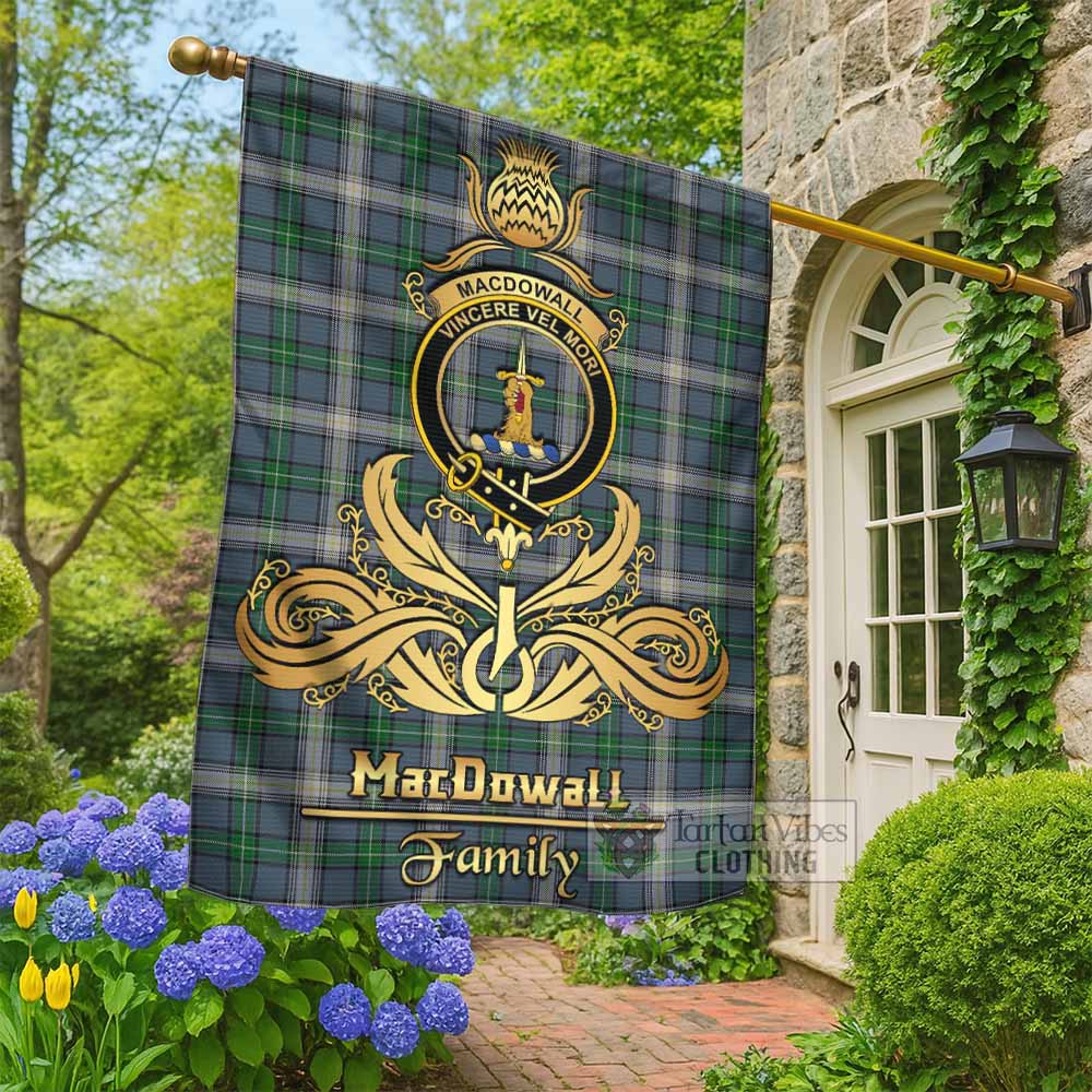 MacDowall (McDowall) Tartan Garden Flag with Highland Thistle Cherish Family Crest Style - Tartan Vibes Clothing