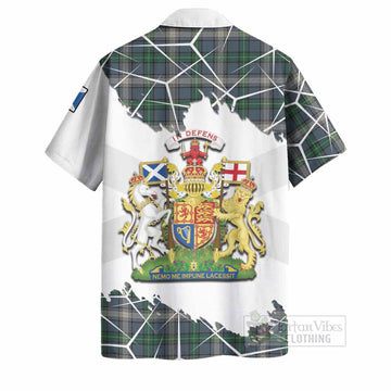 MacDowall (McDowall) Tartan Hawaiian Shirt with Family Crest and Lion Rampant Grunge Style