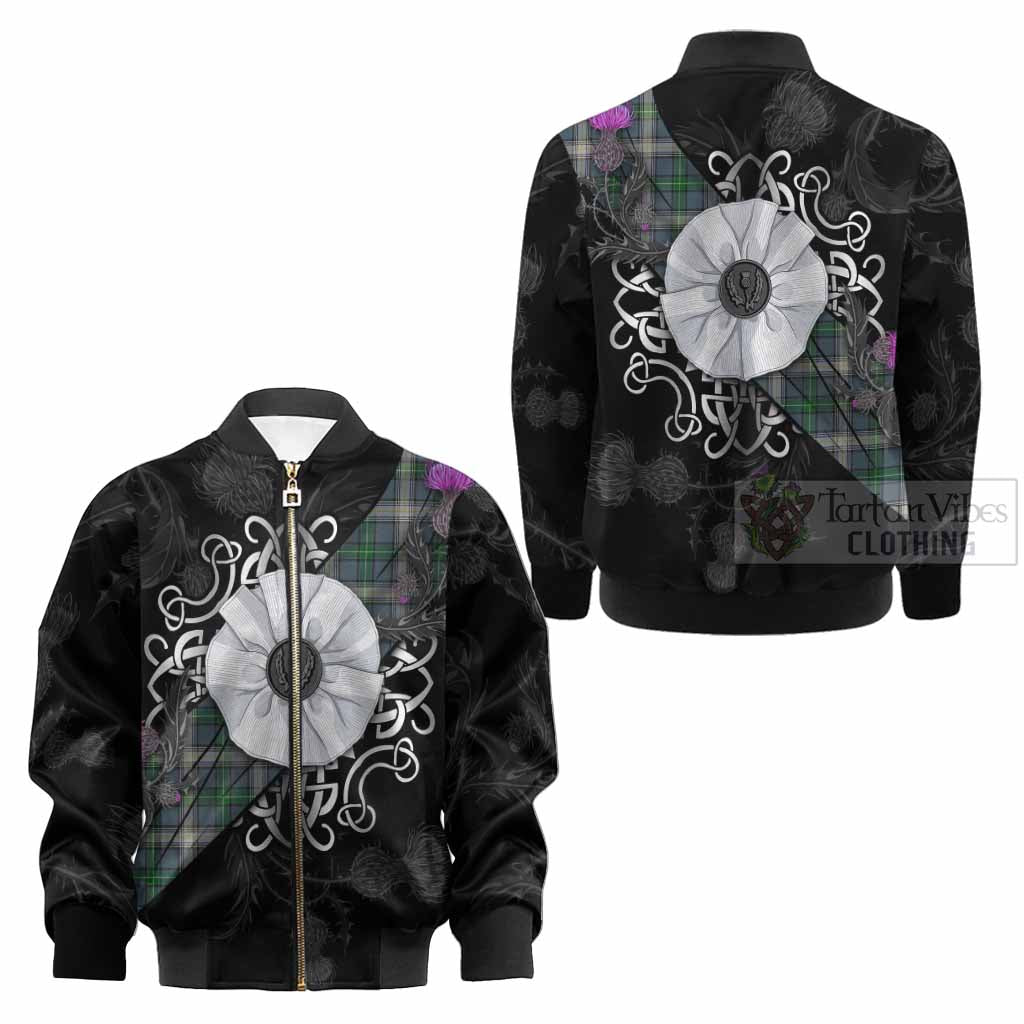 MacDowall (McDowall) Tartan Kid Bomber Jacket Jacobite White Rose - Tartan Vibes Clothing