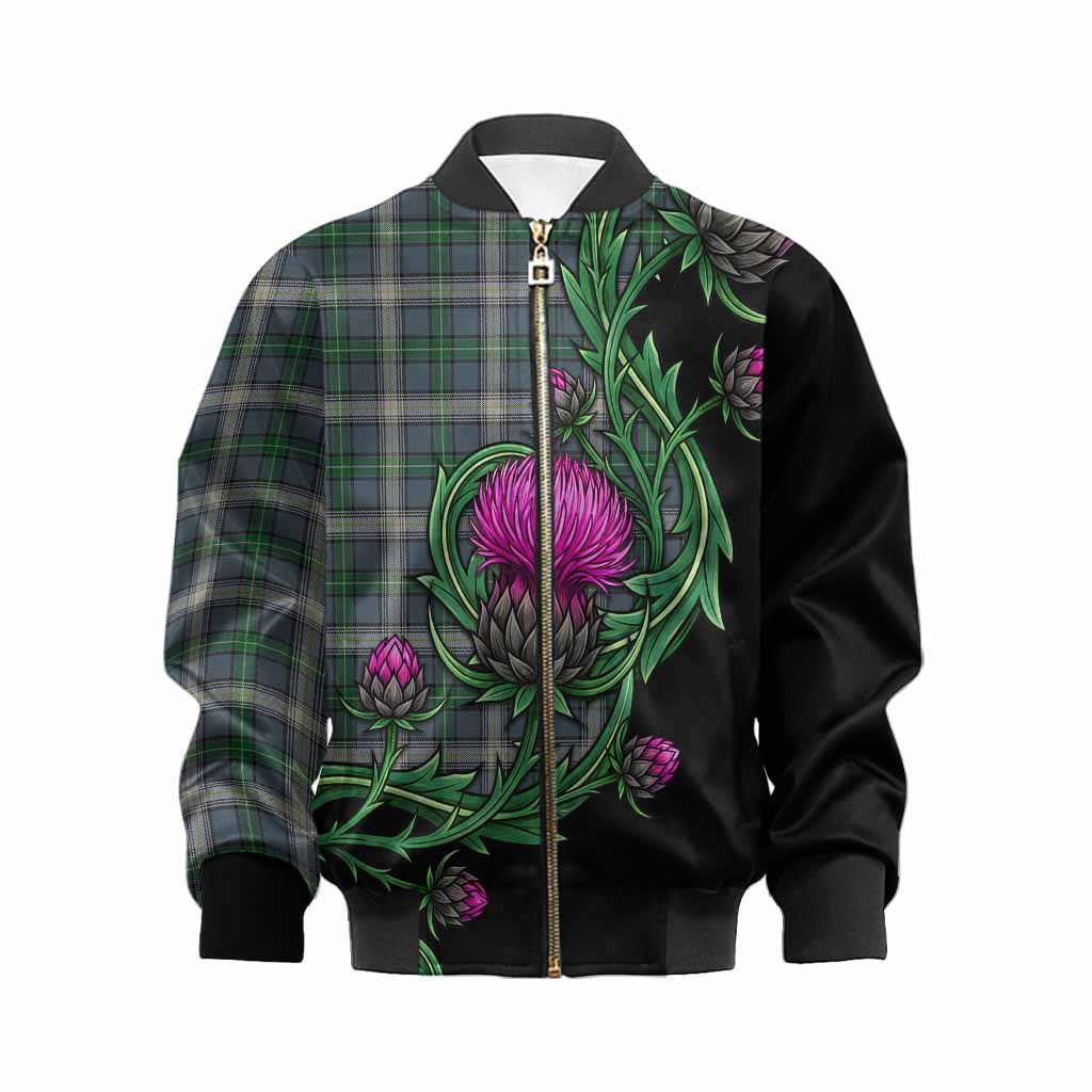 MacDowall (McDowall) Tartan Kid Bomber Jacket Resilient Scottish Thistle Kid XS - Tartan Vibes Clothing