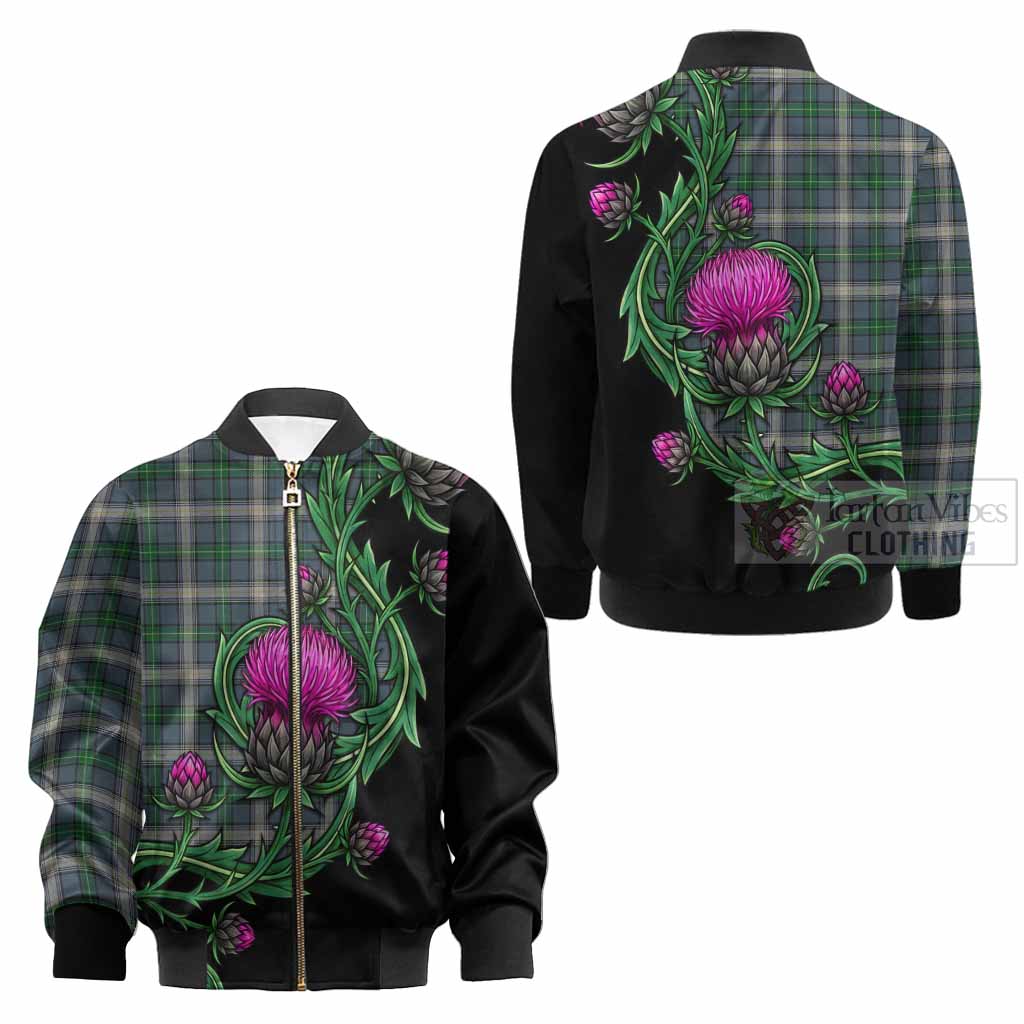MacDowall (McDowall) Tartan Kid Bomber Jacket Resilient Scottish Thistle - Tartan Vibes Clothing