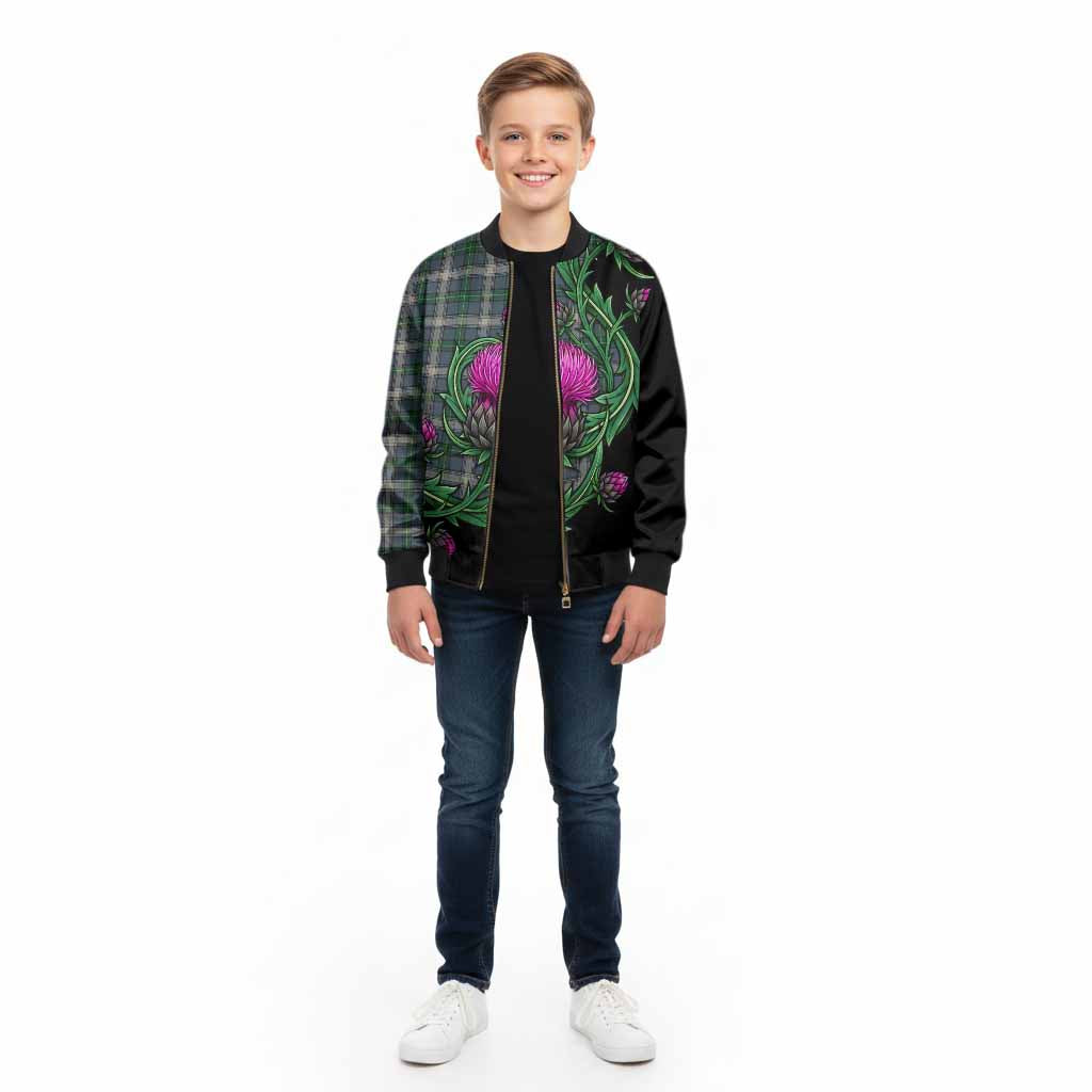 MacDowall (McDowall) Tartan Kid Bomber Jacket Resilient Scottish Thistle - Tartan Vibes Clothing