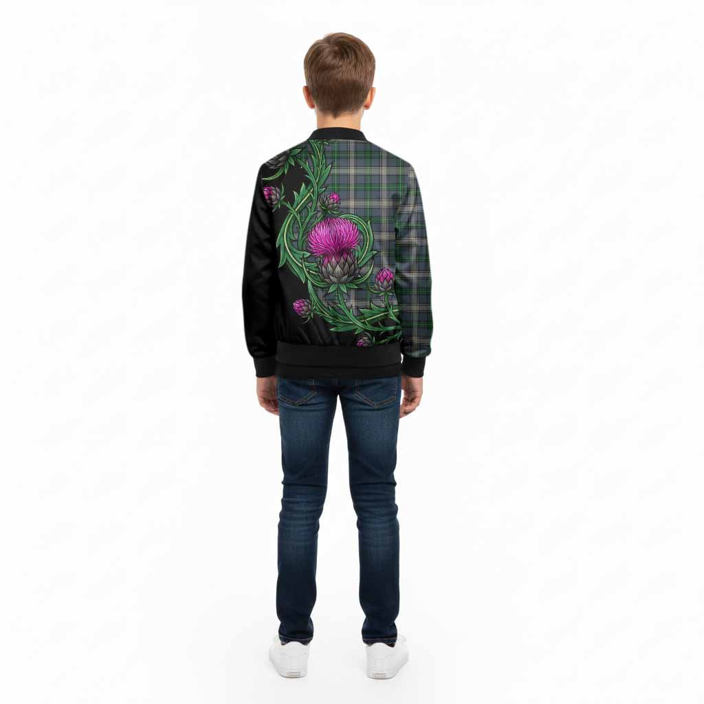MacDowall (McDowall) Tartan Kid Bomber Jacket Resilient Scottish Thistle - Tartan Vibes Clothing