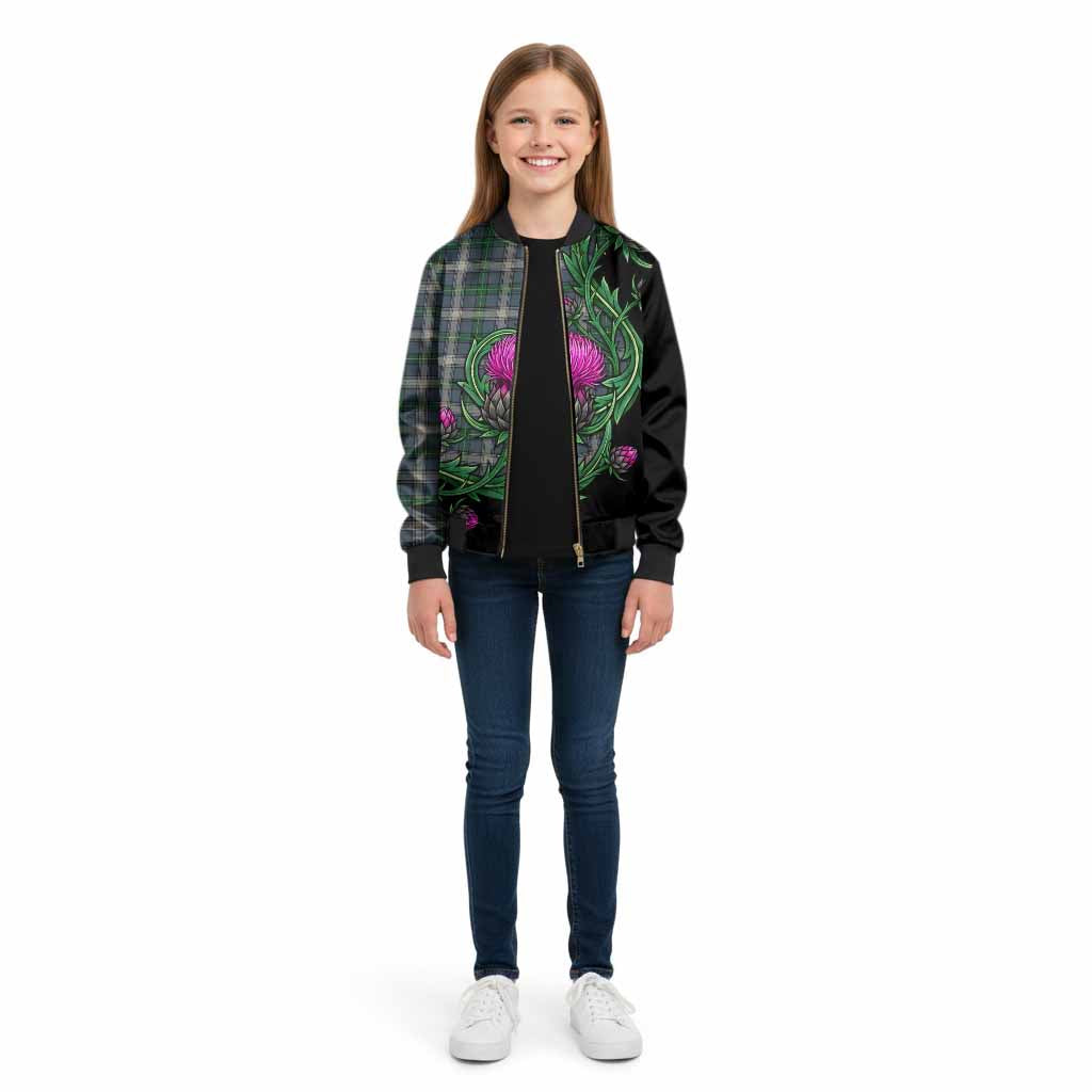 MacDowall (McDowall) Tartan Kid Bomber Jacket Resilient Scottish Thistle - Tartan Vibes Clothing