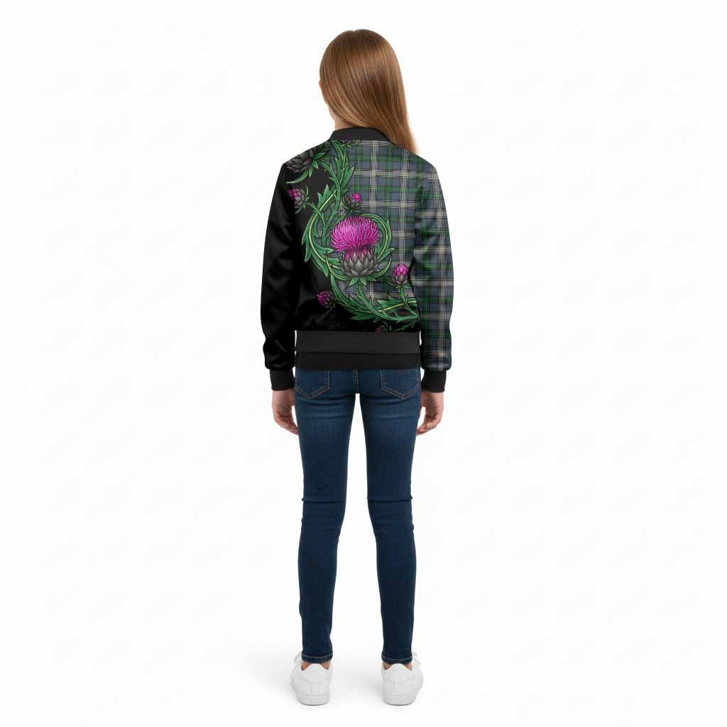 MacDowall (McDowall) Tartan Kid Bomber Jacket Resilient Scottish Thistle - Tartan Vibes Clothing