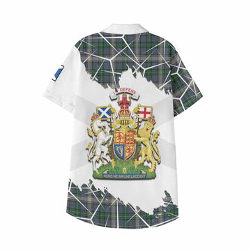 MacDowall (McDowall) Tartan Kid Hawaiian Shirt with Family Crest and Lion Rampant Grunge Style