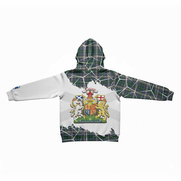 MacDowall (McDowall) Tartan Kid Hoodie with Family Crest and Lion Rampant Grunge Style