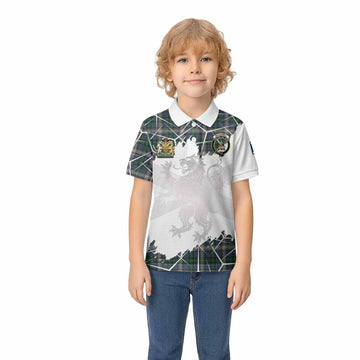 MacDowall (McDowall) Tartan Kid Polo Shirt with Family Crest and Lion Rampant Grunge Style