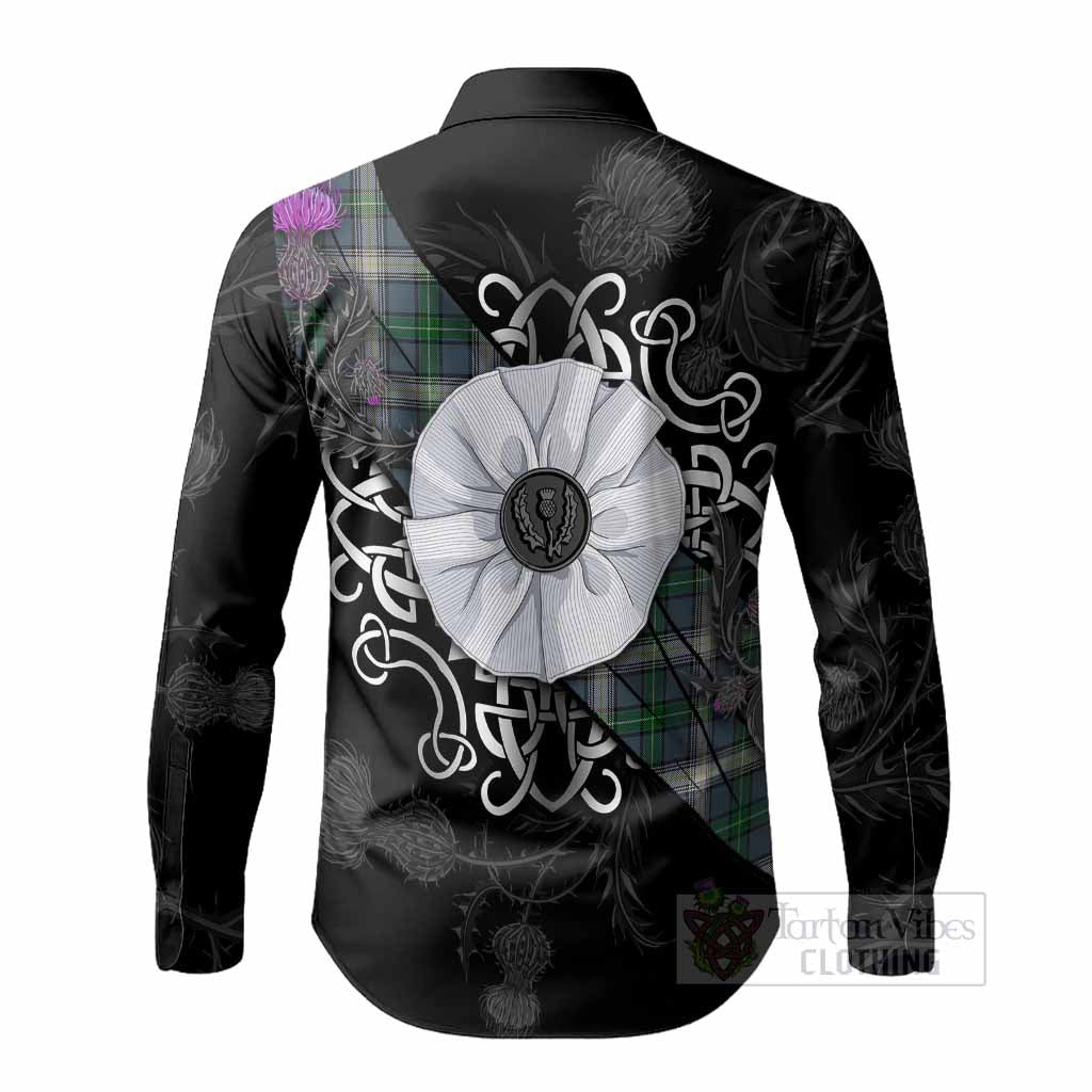 MacDowall (McDowall) Tartan Long Sleeve Button Shirts Jacobite White Rose - Tartan Vibes Clothing