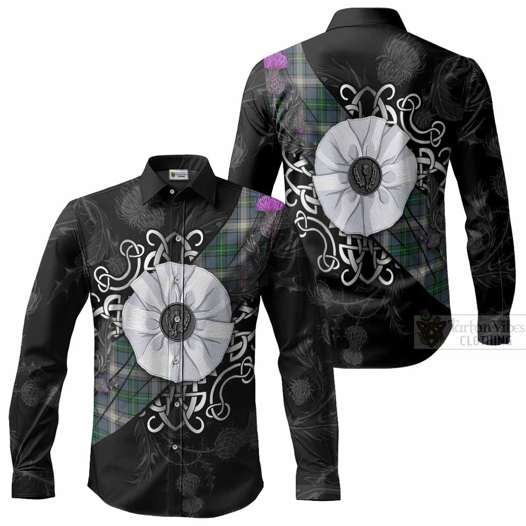 MacDowall (McDowall) Tartan Long Sleeve Button Shirts Jacobite White Rose Men's Shirt - Tartan Vibes Clothing