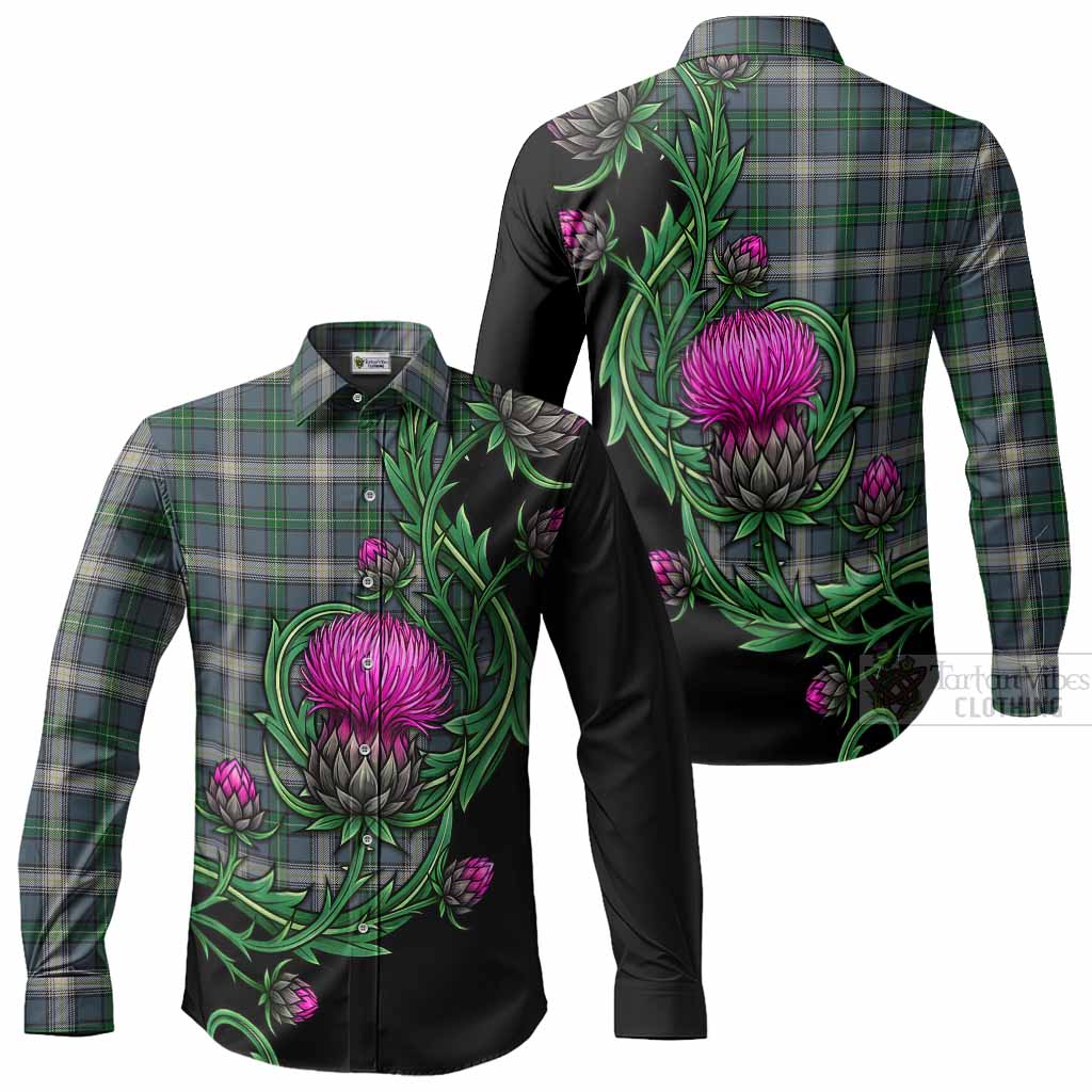 MacDowall (McDowall) Tartan Long Sleeve Button Shirts Resilient Scottish Thistle - Tartan Vibes Clothing
