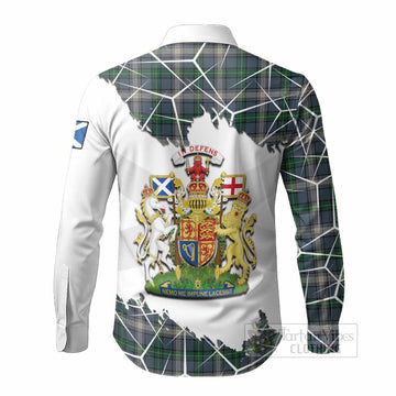 MacDowall (McDowall) Tartan Long Sleeve Button Shirts with Family Crest and Lion Rampant Grunge Style