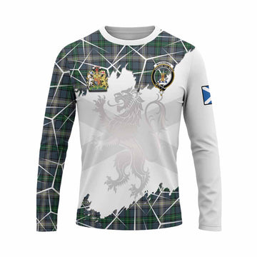 MacDowall (McDowall) Tartan Long Sleeve T-Shirt with Family Crest and Lion Rampant Grunge Style