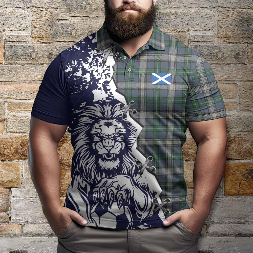 MacDowall (McDowall) Tartan Scottish Polo Shirt Angry Lion With Soccer Ball Style