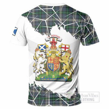 MacDowall (McDowall) Tartan T-Shirt with Family Crest and Lion Rampant Grunge Style