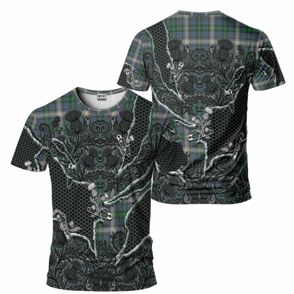 MacDowall (McDowall) Tartan Thistle Dark Gothic T-Shirt - Tartan Vibes Clothing