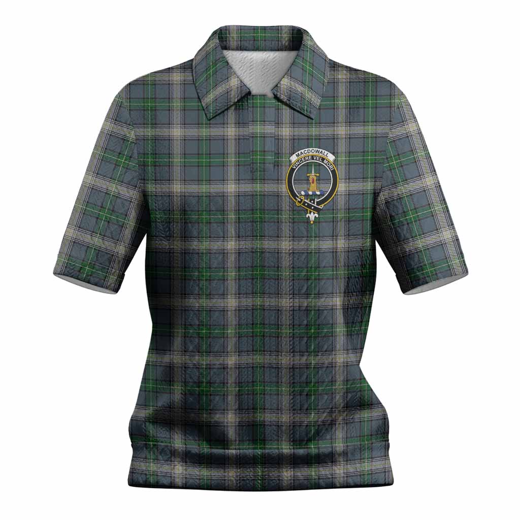 MacDowall (McDowall) Tartan Women’s Polo Sweater Top with Family Crest