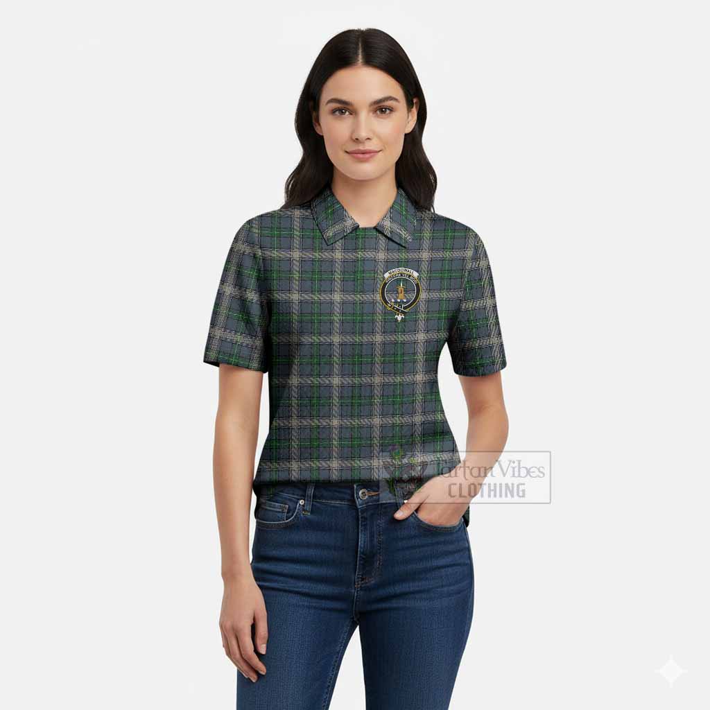 MacDowall (McDowall) Tartan Women’s Polo Sweater Top with Family Crest