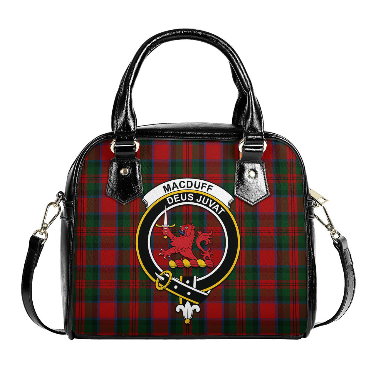 MacDuff Tartan Shoulder Handbags with Family Crest One Size 6*25*22 cm - Tartanvibesclothing