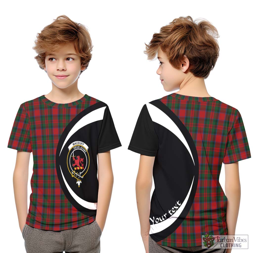 MacDuff (McDuff) Tartan Kid T-Shirt with Family Crest Circle Style Youth XL Size14 - Tartan Vibes Clothing