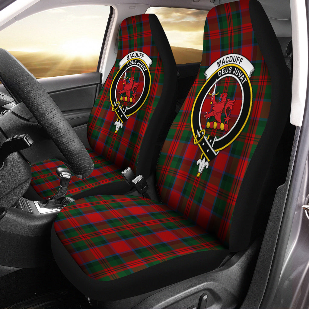 MacDuff Tartan Car Seat Cover with Family Crest One Size - Tartanvibesclothing