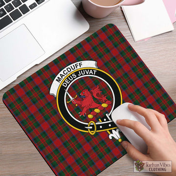 Tartan Vibes Clothing MacDuff Tartan Mouse Pad with Family Crest