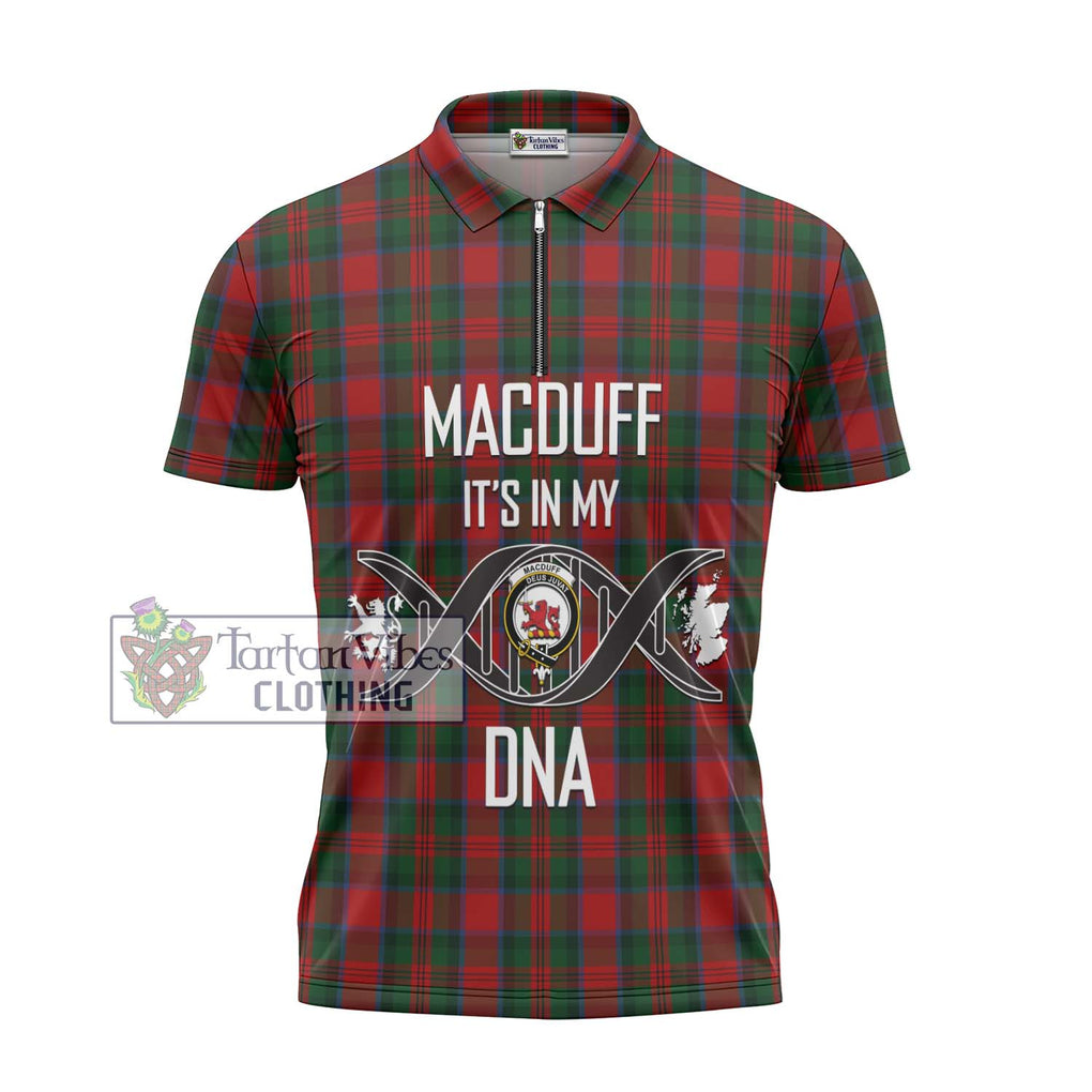MacDuff (McDuff) Tartan Zipper Polo Shirt with Family Crest DNA In Me Style - Tartanvibesclothing Shop
