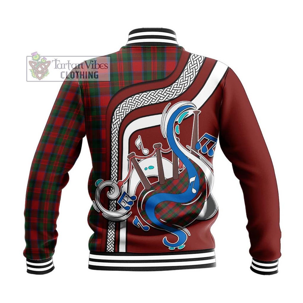 Tartan Vibes Clothing MacDuff Tartan Baseball Jacket with Epic Bagpipe Style