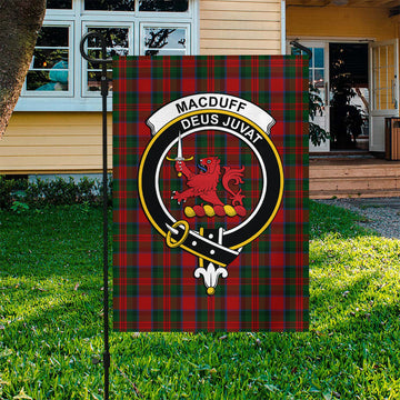 MacDuff Tartan Flag with Family Crest