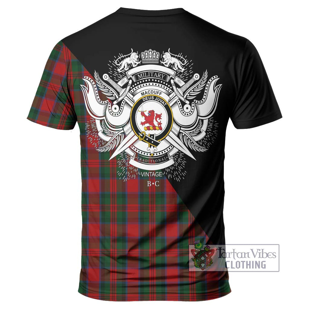 MacDuff (McDuff) Tartan T-Shirt with Family Crest and Military Logo Style - Tartanvibesclothing Shop