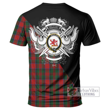 MacDuff (McDuff) Tartan T-Shirt with Family Crest and Military Logo Style - Tartanvibesclothing Shop