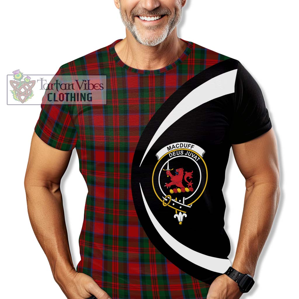 Tartan Vibes Clothing MacDuff Tartan T-Shirt with Family Crest Circle Style