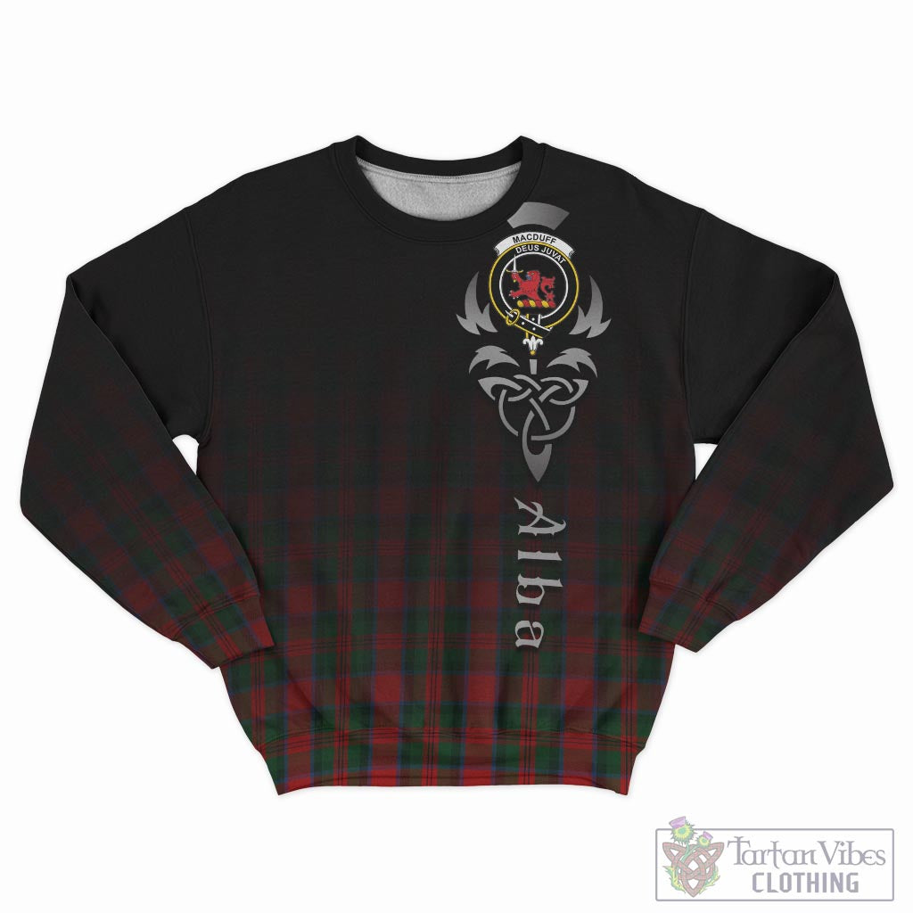 Tartan Vibes Clothing MacDuff Tartan Sweatshirt Featuring Alba Gu Brath Family Crest Celtic Inspired