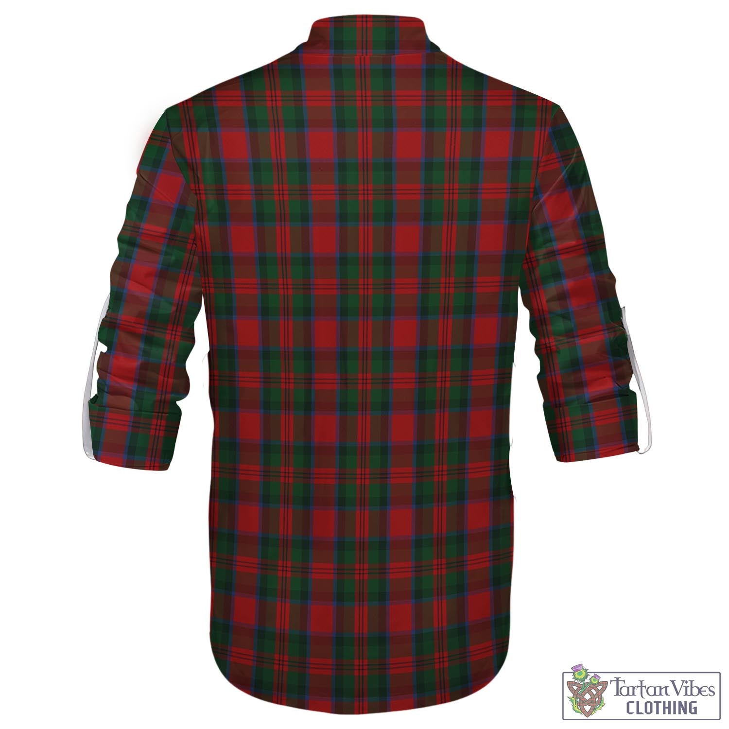 Tartan Vibes Clothing MacDuff Tartan Men's Scottish Traditional Jacobite Ghillie Kilt Shirt