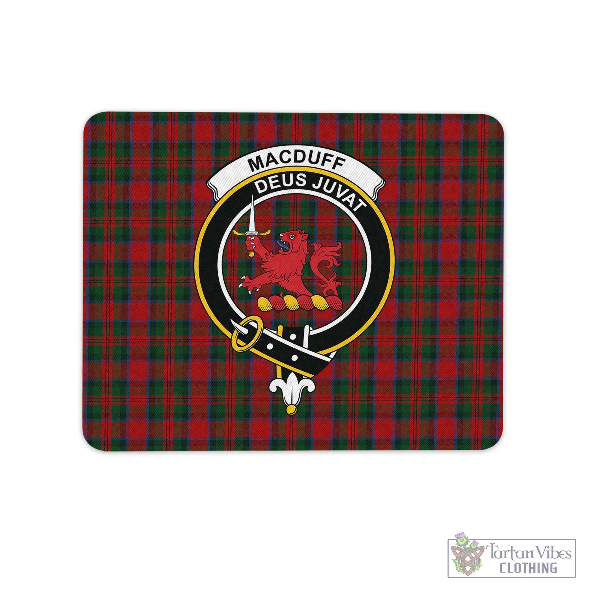 Tartan Vibes Clothing MacDuff Tartan Mouse Pad with Family Crest