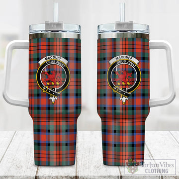 MacDuff Ancient Tartan and Family Crest Tumbler with Handle