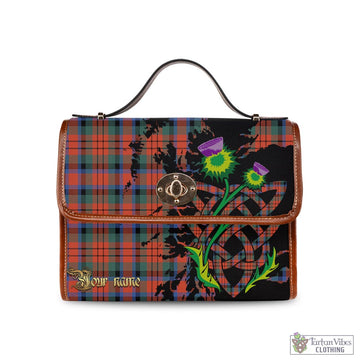 MacDuff Ancient Tartan Waterproof Canvas Bag with Scotland Map and Thistle Celtic Accents